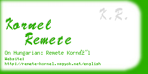 kornel remete business card